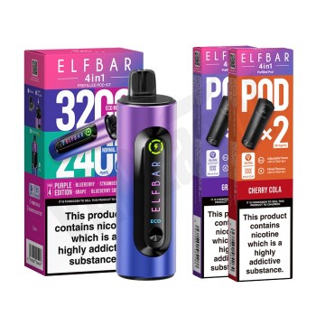 Elf Bar 4 in 1 Pod Kit + 2 Pods Bundle Pack